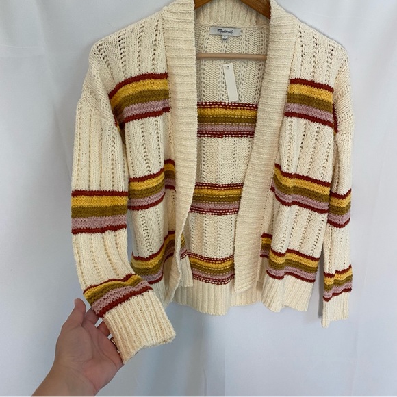 NWT Madewell Striped Diaz Open Cardigan - Picture 2 of 11